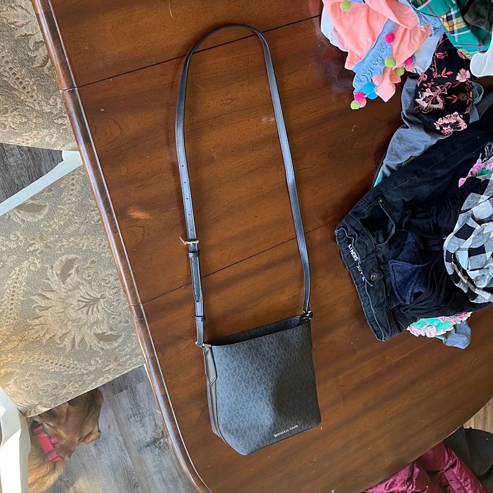 Black signature Michael Kors small crossbody or shoulder purse bag